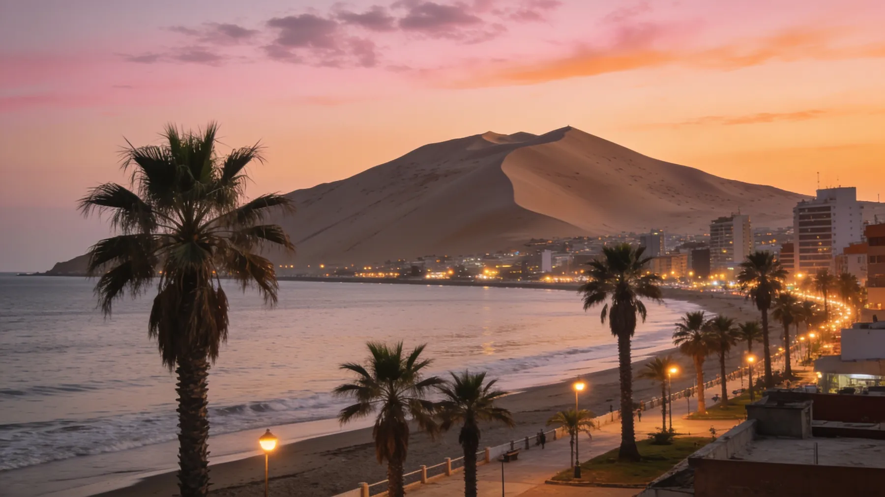Imagen referencial: costanera de Iquique al atardecer